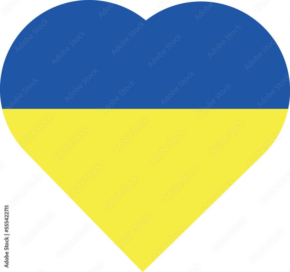 Vector heart shaped Ukrainian flag