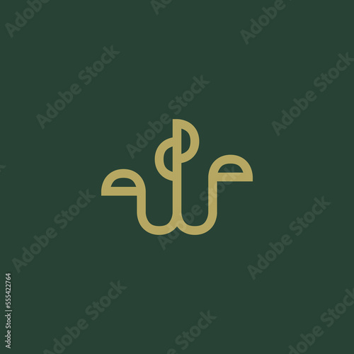 Nature Letter W Line Logo Vector. Initial W Luxury Monogram Logo Identity for Branding, Business, Flower, Fasion, Jewellery and Luxury Brand