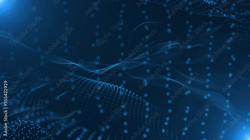 Abstract Trapcode Form digital particle wave and lights background ...