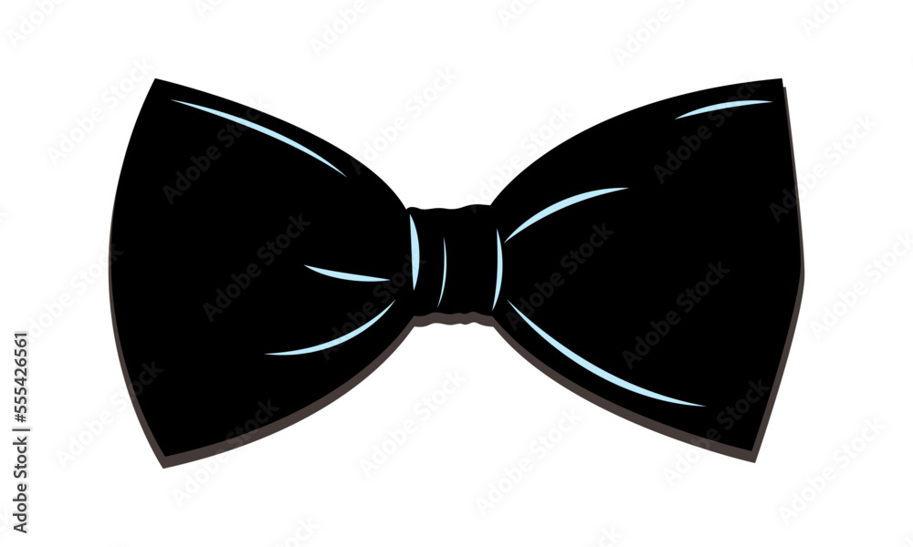 Bow tie in black on white background with shadow. Flat style. Bow tie in black on white background with shadow. Flat style.