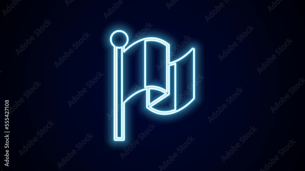 Glowing neon line Flag Italy icon isolated on black background. 4K Video motion graphic animation Glowing neon line Flag Italy icon isolated on black background. 4K Video motion graphic animation