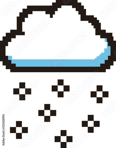 View of snow falling clouds. weather icon.