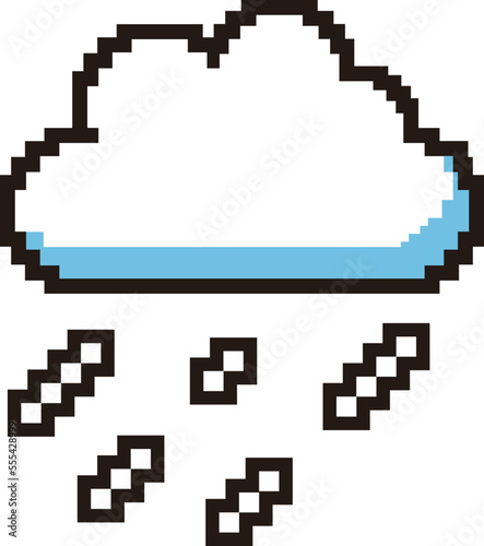Rain cloud material. It looks like it's raining. weather icon.