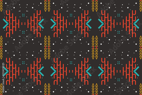 Ethnic Aztec Ikat Seamless Pattern Textile Filipino ikat seamless pattern digital vector design for Print saree Kurti Borneo Fabric Aztec brush symbols swatches stylish