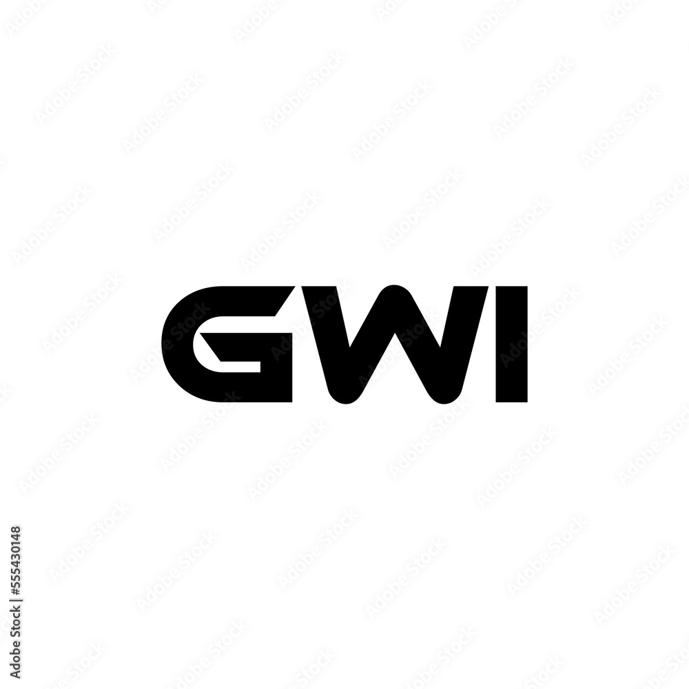 GWI letter logo design with white background in illustrator, vector logo modern alphabet font overlap style. calligraphy designs for logo, Poster, Invitation, etc.