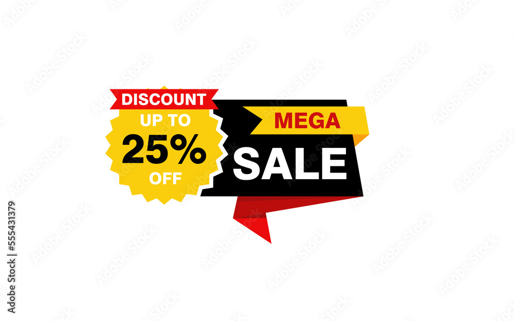 25 Percent discount offer, clearance, promotion banner layout with sticker style.
25 Percent discount offer, clearance, promotion banner layout with sticker style.