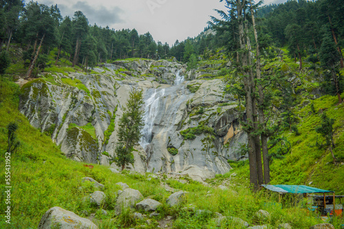 Beautiful Waterfall on a Huge Rock
