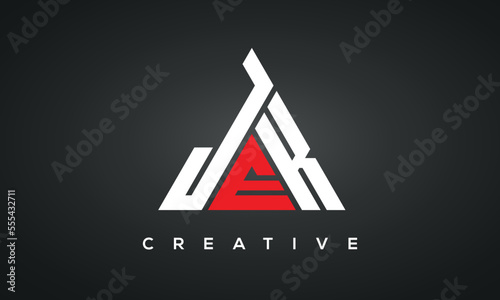 Triangle letters JEK monogram logo