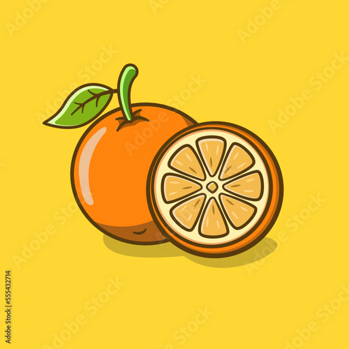 orange illustration vector in cartoon style on isolated background