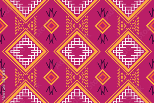 Motif Ikat floral embroidery background.geometric ethnic oriental seamless pattern traditional. Ikat Aztec style abstract vector illustration. design for texture,fabric,clothing, saree