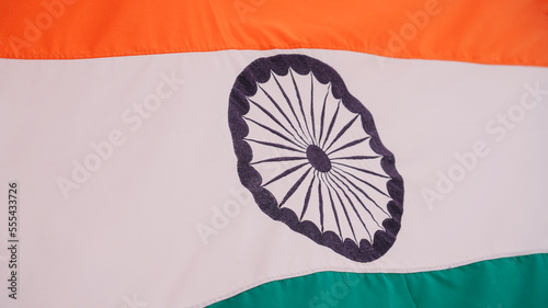 India  Flag Close up view photo