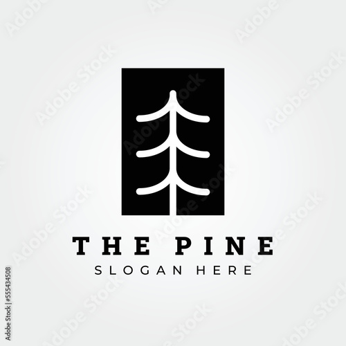 nature, pine tree logo vector illustration design graphic, abstract logo, icon, symbol