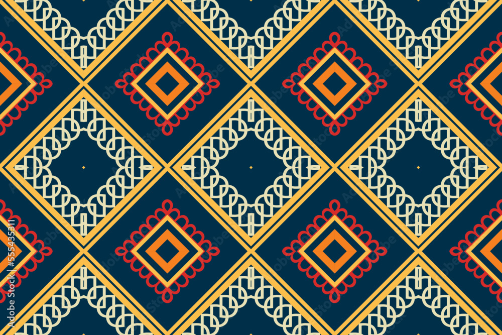 Ethnic pattern Philippine textile. Geometric ethnic pattern traditional Design It is a pattern created by combining geometric shapes. Design for print. Using in the fashion industry.