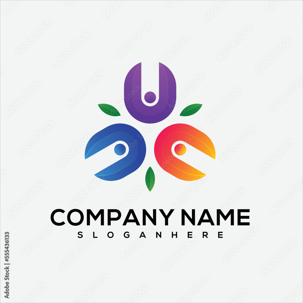 Fototapeta premium Company name vector logo design illustration symbol