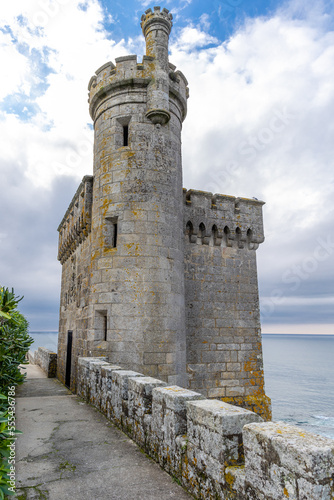 Baiona, Spain - December 05, 2022: details of the old castle of Monterreal today converted into a public park in the city of Baiona, Spain photo