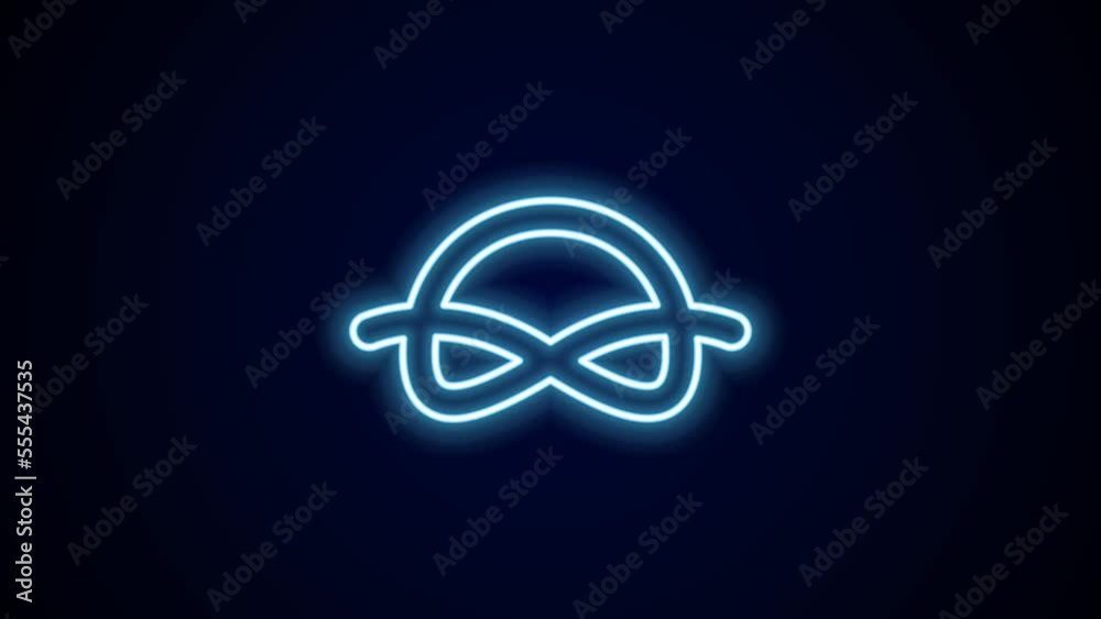 Glowing neon line Nautical rope knots icon isolated on black background. Rope tied in a knot. 4K Video motion graphic animation Glowing neon line Nautical rope knots icon isolated on black background. Rope tied in a knot. 4K Video motion graphic animation