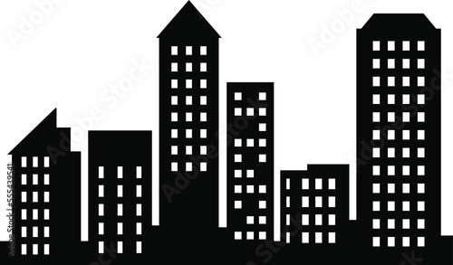 Building  illustrations of a silhouette of city structures in outlines beneath different developments are utilized in high-rise and low-rise outlines urban 