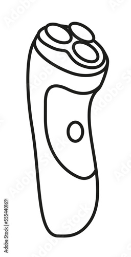 electric shaver, electric razor, razor illustration, editable stroke line, vector shaver icon