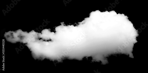 Beautiful white clouds isolated on a black background or black and white haze. In natural summer sky weather gorgeous environment.