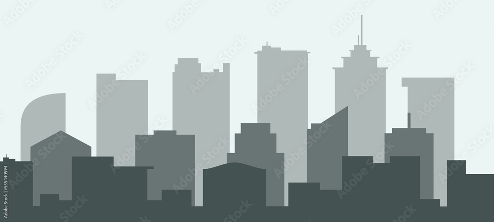 Silhouette modern cityscape skyline vector illustration