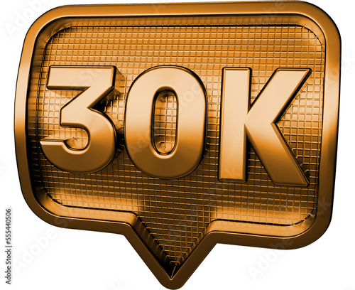 icon 30k followers 3d gold photo