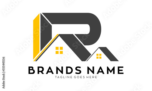 Abstract IRA alphabet with home property vector logo