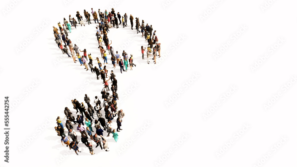 Concept or conceptual large gathering of people forming an image of a stethoscope on white background. A 3d illustration metaphor for a checkup, treatment, medicine, health and care Concept or conceptual large gathering of people forming an image of a stethoscope on white background. A 3d illustration metaphor for a checkup, treatment, medicine, health and care