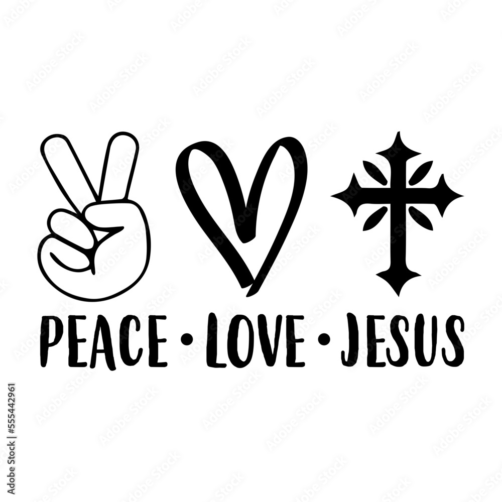 Fototapeta premium Peace Love Jesus