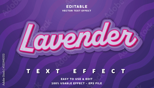 lavender editable text effect with modern and simple style, usable for logo or campaign title	
