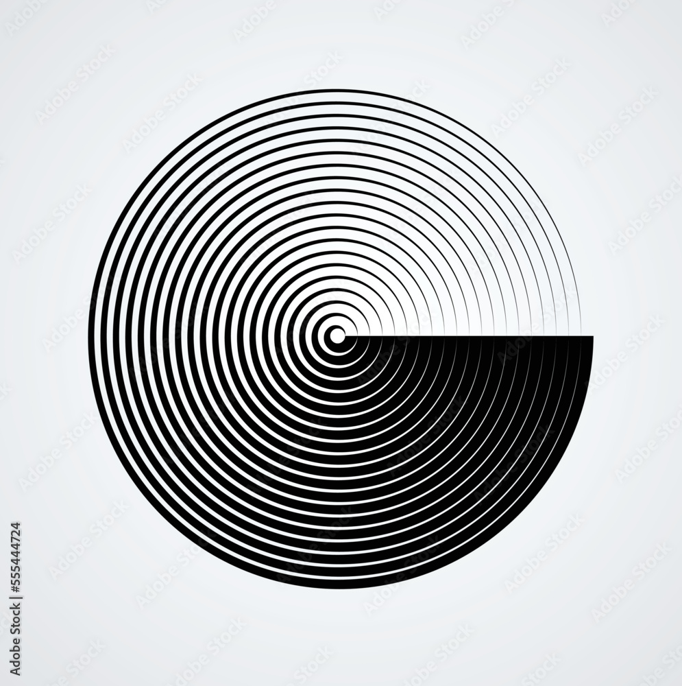 Fototapeta premium Lines in Circle Form . Spiral Vector Illustration .Technology round Logo . Design element . Abstract Geometric shape .