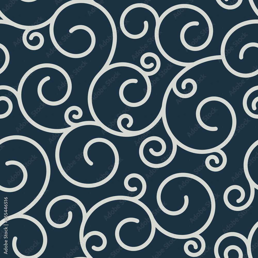 Seamless two-tone solid pattern with swirls. Seamless two-tone solid pattern with swirls.