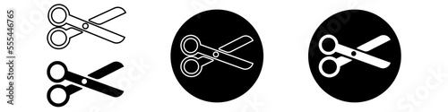 Scissors, shears vector illustration. Paper or hair cut icon. Steel cutter business sing.
