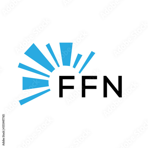 FFN letter logo. FFN blue image on white background and black letter. FFN technology  Monogram logo design for entrepreneur and business. FFN best icon.
