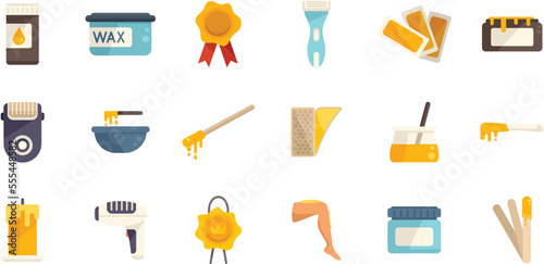 Wax icons set flat vector. Seal stamp. Approval label isolated