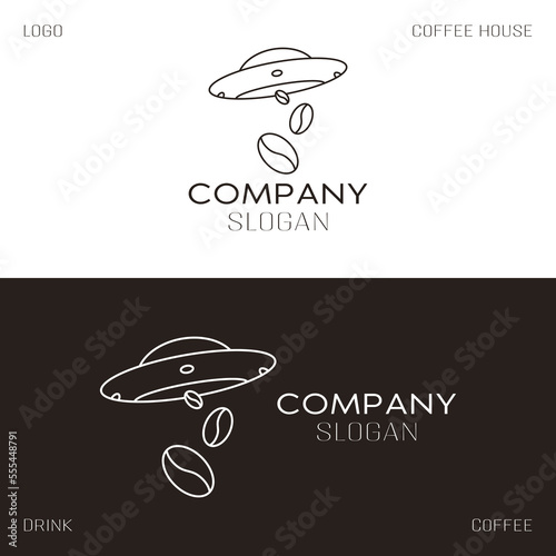 Vector coffee logo, space coffee