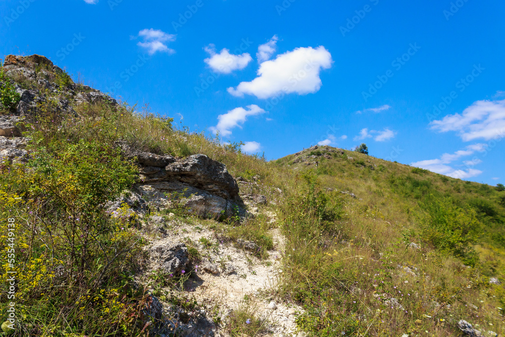 Wild rocky and mountainous nature of Eastern Europe. Landscape background