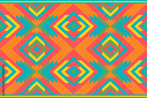 Seamless image, Navajo, geometric pattern. Native American Southwestern Prints The concept was derived from the Navajo rungs, ethnic pattern wallpaper, fabrics, covers, textiles, rugs, and blankets.