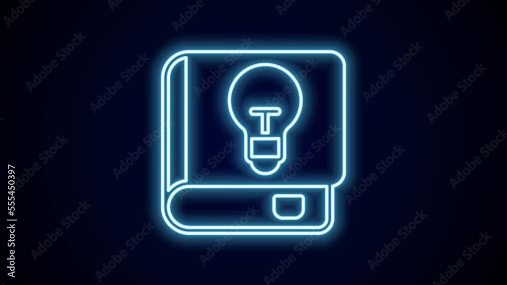 Glowing neon line User manual icon isolated on black background. User guide book. Instruction sign. Read before use. 4K Video motion graphic animation Glowing neon line User manual icon isolated on black background. User guide book. Instruction sign. Read before use. 4K Video motion graphic animation
