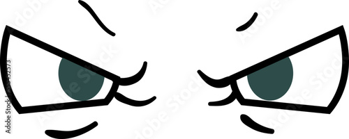 Angry expression eyes in comic style. Facial emotion