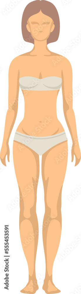 Human body icon. Female figure front view Human body icon. Female figure front view