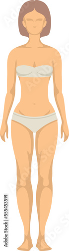 Human body icon. Female figure front view