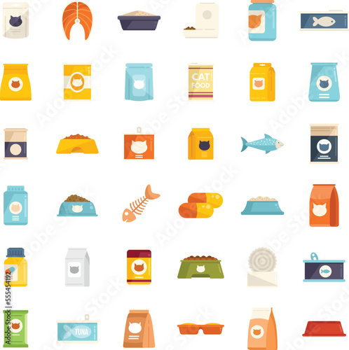Cat food icon flat vector. Canned food. Pet package isolated