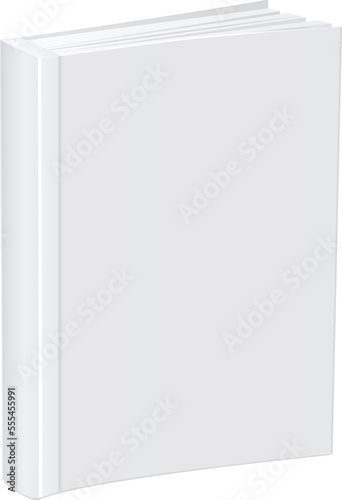 White book mockup. Realistic blank hardcover front