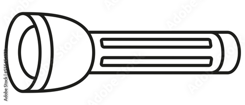 torch icon, vector illustration of torch, editable stroke line, black line, flashlight icon