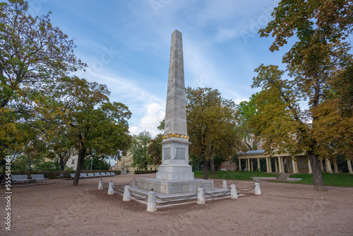 Obelisk to the end of the Napoleonic Wars at Denis Gardens - Brno, Czech Republic