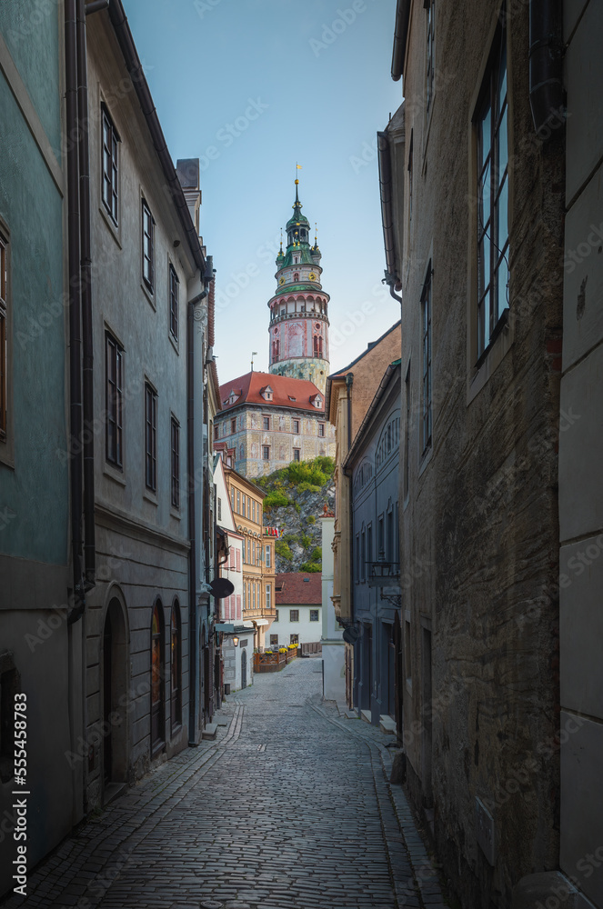 Cesky Krumlov Street and Castle - Cesky Krumlov, Czech Republic