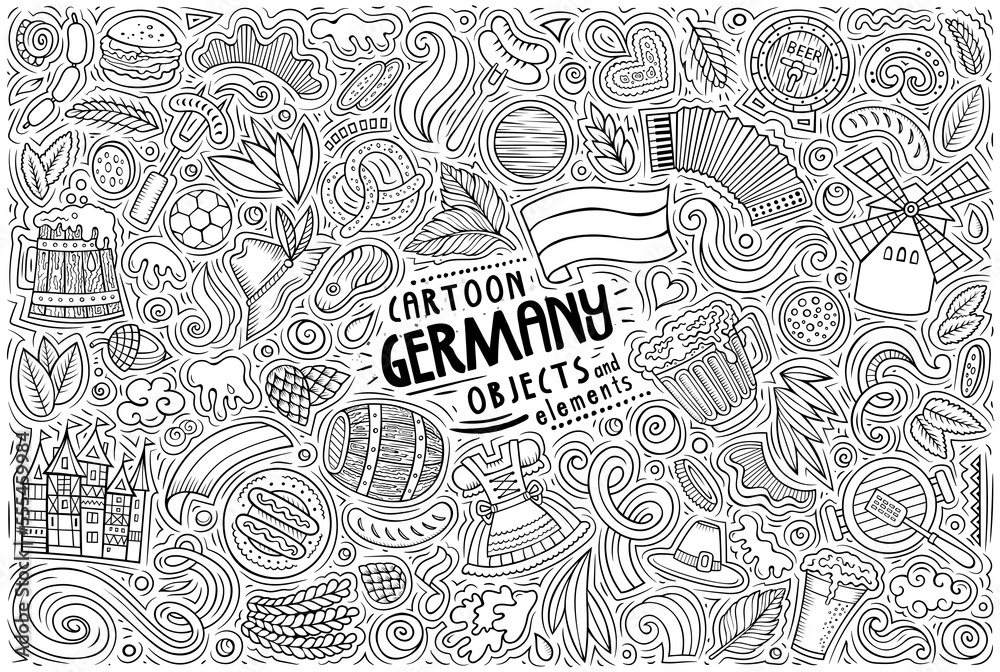 Set of Germany traditional symbols and objects Set of Germany traditional symbols and objects