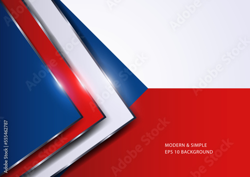 Luxurious abstract triangles background with Czech Republic insignia