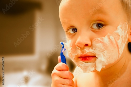 Young Child Shaving photo