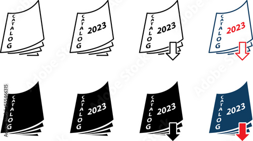 2023 catalogue icon, vector line illustration